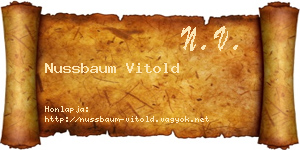 Nussbaum Vitold névjegykártya